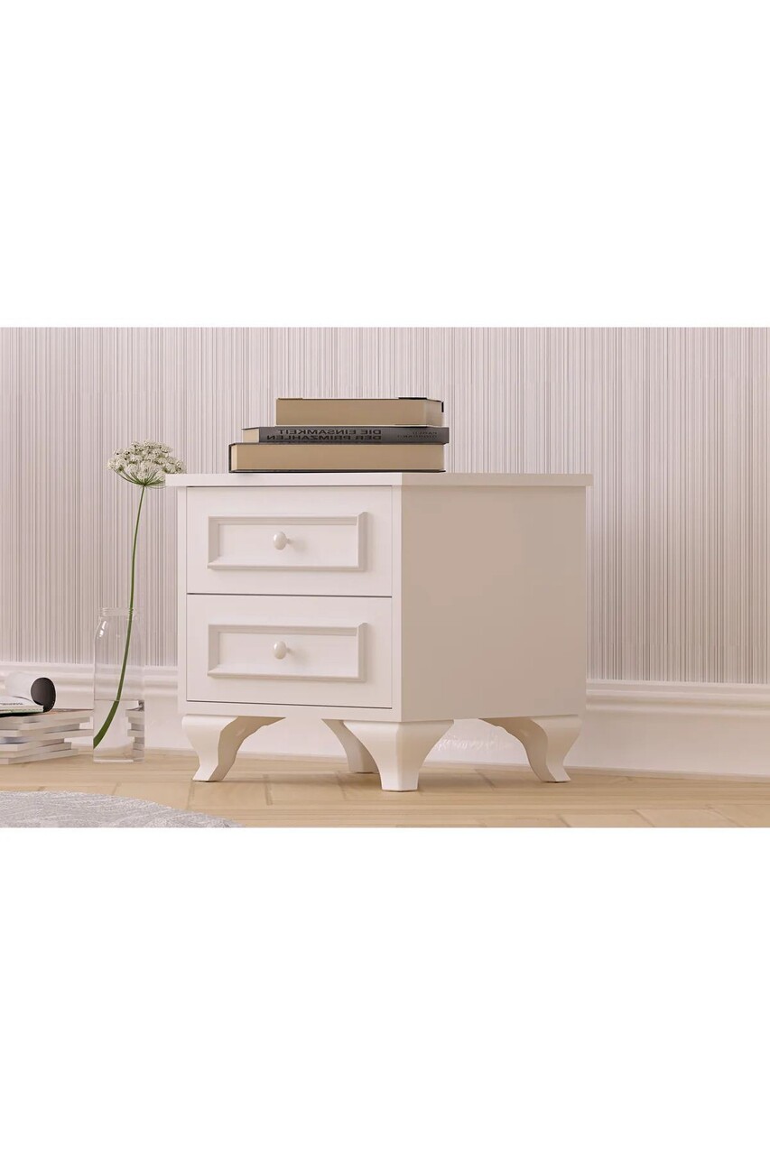 Noptiera, Hanah Home, Rb-186-07, 45x45x40 cm, Alb mat - imagine 7